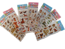Load image into Gallery viewer, 5x SHEETS KIDS 3D PUFFY REUSABLE SCRAP BOOK STICKERS ANIMALS CAT DOG HORSES DINO
