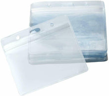 Load image into Gallery viewer, 110mm x 65mm LARGE PVC PLASTIC POCKET WALLET ID BUS PASS BADGE CARD HOLDER
