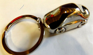 SILVER SOLID METAL CAR AUTO MOBILE KEYRING CHAIN FOB UK SELLER MENS GIFT IDEA