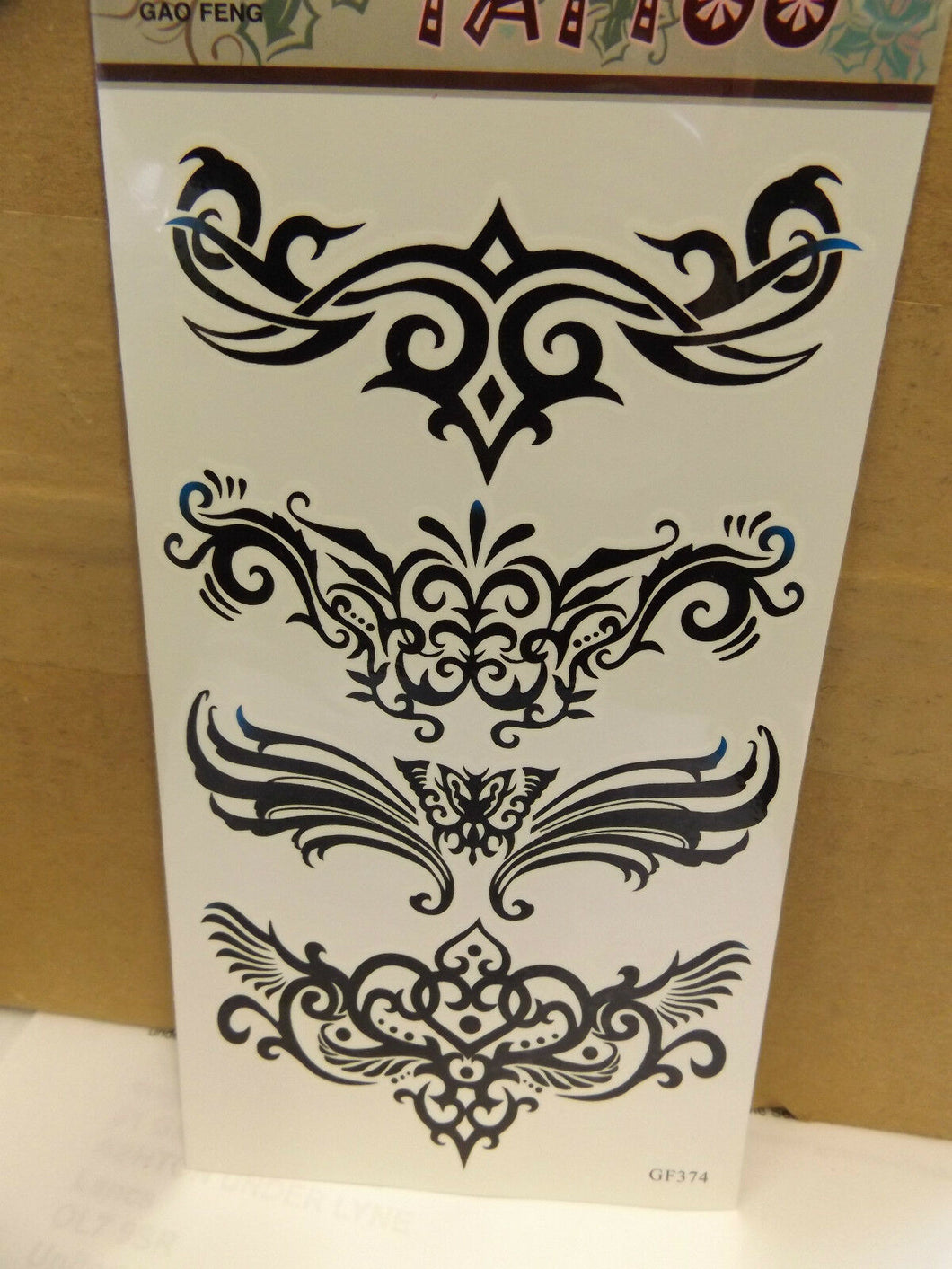 ONE SHEET MENS BOYS ARTY BLACK CELTIC TRIBAL TEMPORARY TATTOOS 20x10cm UK SELLER