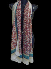 Load image into Gallery viewer, BLUE, RED FASHION DESIGNER ANIMAL LEOPARD &quot;U&quot; PRINT LADIES LARGE SCARF UK SELLER
