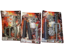 Load image into Gallery viewer, 2x Sets of Boys Kids Plastic Ninja weapons toys shuriken, nunchucks, sword sets
