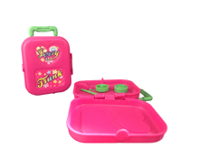 Load image into Gallery viewer, 2x Small Pink Plastic 3D Travel Train Suitcase Luggage Made For 12&quot; Dolls uksell
