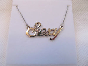 LADIES GIRLS "SEXY" SILVER TONE HIP-HOP FASHION NECKLACE GIFT IDEA UK SELLER