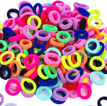 Load image into Gallery viewer, 100 Girls Jersey Elastic Hair Ties Mini Rubber Coloured Pony Tail Bands Free P&amp;P
