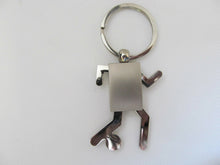 Load image into Gallery viewer, SILVER COLOUR METAL SOCCER FOOTBALL PLAYER &amp; BALL KEYRING GIFT IDEA UK SELLER
