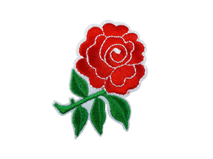 Sew-on Iron-on Embroidered Single Red Rose Flower Patch Badge Fancy Dress