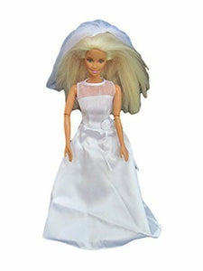 12" SINDY DOLL'S GORGEOUS SIMPLE TRADITIONAL WHITE 2 PIECE WEDDING DRESS & VEIL