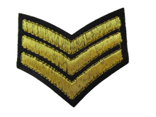 Load image into Gallery viewer, 2x FASHION T-SHIRT GOLD ARMY SARGE SERGEANT STRIPES IRON SEW ON PATCH UK SELLER
