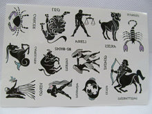 Load image into Gallery viewer, Quality Black Unisex Arty Signs of Zodiac: Leo Aries Temporary Tattoos UK Seller
