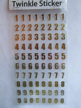 Load image into Gallery viewer, 1x NUMBERS OR LETTERS GOLD/SILVER STICKERS CRAFT CARD MAKING 17cmx9cm UK SELLER
