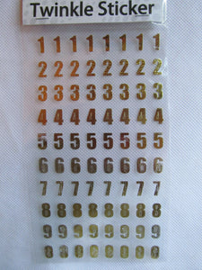 1x NUMBERS OR LETTERS GOLD/SILVER STICKERS CRAFT CARD MAKING 17cmx9cm UK SELLER