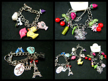 Load image into Gallery viewer, FASHION JEWELLERY CHARM BRACELET DUCK STRAWBERRY LIPS EIFEL TOWER CHERRY GIFT UK
