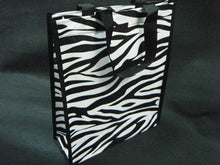 Load image into Gallery viewer, ECO FRIENDLY ZEBRA ANIMAL PRINT LUNCH SHOPPING TRAVEL BAG FREE UK POST 30x25x9cm
