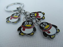 Load image into Gallery viewer, CUTE ANIMATED 4 PIECE PENGUIN ENAMEL FASHIONABLE KEYRING HANDBAG CHAIN UK SELLER

