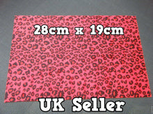 Load image into Gallery viewer, LARGE FURRY FABRIC RED ANIMAL PRINT CRAFT MOBILE SKIN DECAL STICKER 28cmx19cm UK
