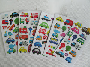 KIDS 3D PUFFY REUSABLE STICKERS CARS INSECTS ANIMALS FASHION DINOSAUR BIRDS CATS