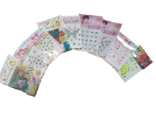 Load image into Gallery viewer, 5 or 10 TEMPORARY BODY ART TATTOOS VAJAZZLE GEL STICKERS FLOWERS HEARTS JEWELS
