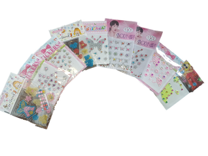 5 or 10 TEMPORARY BODY ART TATTOOS VAJAZZLE GEL STICKERS FLOWERS HEARTS JEWELS