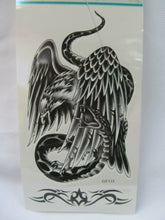 Load image into Gallery viewer, ONE SHEET MENS BOYS ARTY LARGE BLACK EAGLE &amp; SNAKE TEMPORARY TATTOOS 2 DESIGNS
