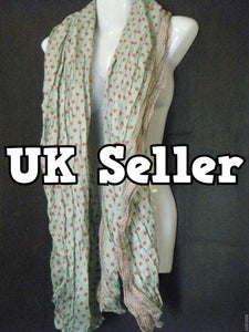 PINK GREEN WHITE BLACK LARGE POLKA DOTS SPOTTED LADIES SCARF WRAP SHAWL 7COLOURS
