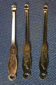 3x STAINLESS STEEL GOLD TONE HYGIENIC EAR WAX EXTRACTOR REMOVER TOOL EAR PICKER