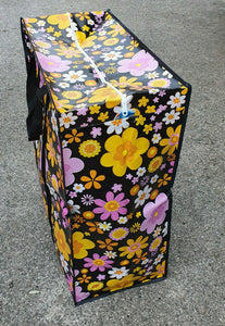 ECO RECYCLED LARGE JUMBO FLOWERS FLORAL SHOPPING LAUNDRY TRAVEL BAG 64x54x27cm