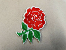 Load image into Gallery viewer, Sew-on Iron-on Embroidered Single Red Rose Flower Patch Badge Fancy Dress
