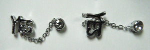 UNIQUE PAIR UNISEX MULTI 2 HOLE PUNK GOTH PIERCED EARRINGS YES WORD UK SELLER