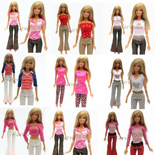 1x DOLL SIZED DRESS CLOTHING JEANS TROUSERS TOP BLOUSE OUTFIT & SHOES UKSELLER