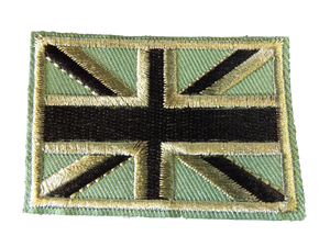 KHAKI UNION JACK BRITISH PATRIOTIC FLAG ARMY IRON SEW ON JEANS CLOTHES TSHIRT UK
