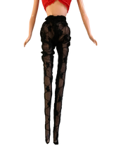 Load image into Gallery viewer, 1x Doll sized black lace pattern tights (Doll not included) Made for 12&quot; Dolls
