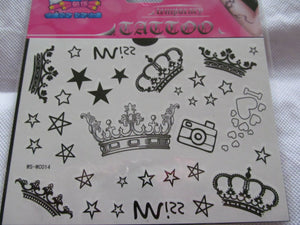 5x mixed sheets (50+ tattoos) quality arty girls boys temporary tattoos UKSeller