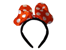 Load image into Gallery viewer, LADIES GIRLS FANCY DRESS MINNIE MOUSE RED SPOTTED PADDED BOW HEADBAND UK SELLER
