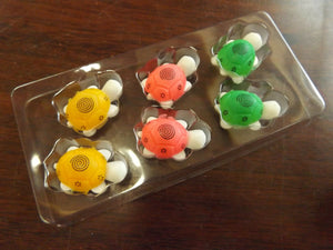 1x PACK OF 6 NOVELTY 3D NOVELTY PUZZLE TORTOISE TURTLE RUBBERS ERASERS UK SELLER