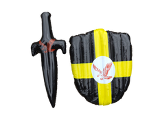 Load image into Gallery viewer, Kids Adults Knights Medieval Inflatable Shield &amp; Sword Toy Role Play Fancy Dress
