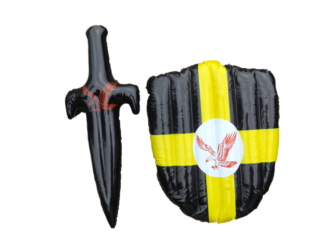 Kids Adults Knights Medieval Inflatable Shield & Sword Toy Role Play Fancy Dress