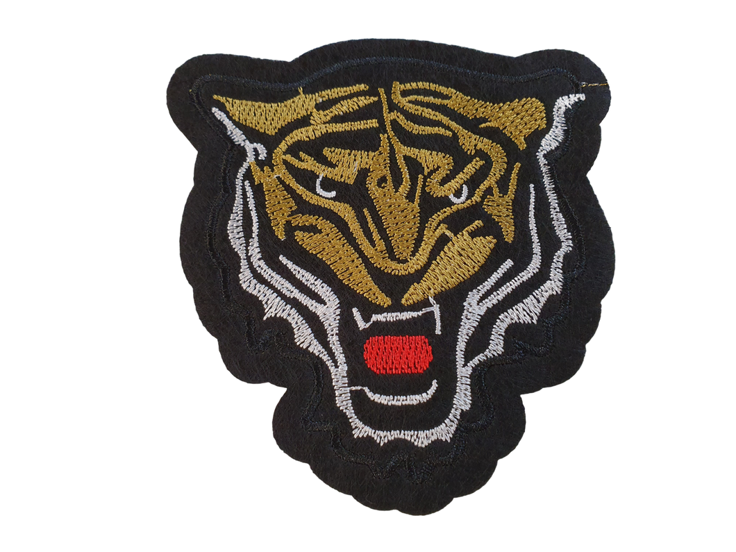 BENGAL ANGRY ROARING TIGER IRON ON CLOTH EMBROIDERY PATCH CLOTHES BAGS UKSELLER