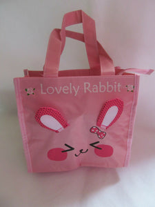 CUTE PINK KIDS LADIES LUNCH SHOPPING BAG BEAR, FROG, RABBIT WATERPROOF UK SELLER