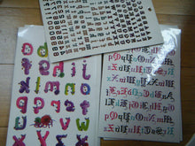 Load image into Gallery viewer, 3 DESIGNS, TEMPORARY TATTOOS LETTERS NUMBERS NAMES ALPHABET CRAFT PARTIES UKSELL
