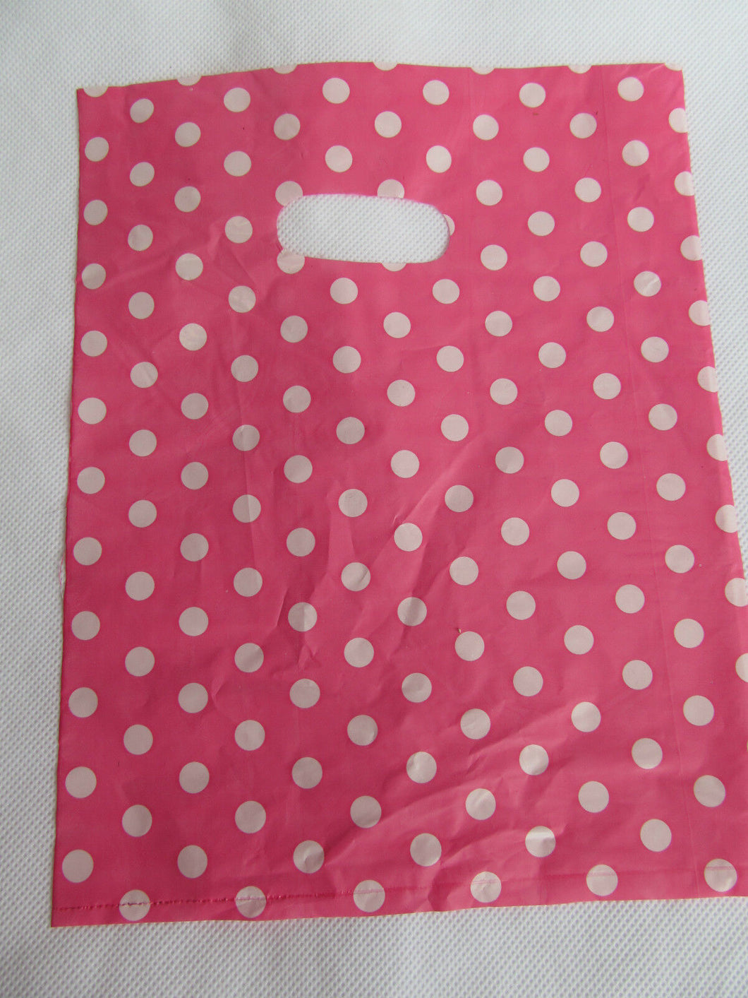 2 SIZES: SPOTTED PINK POLKA DOTS FASHION SHOP MARKET CARRIER BAGS 40+ PER PACK