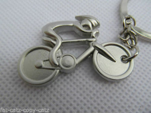 SOLID METAL 3 COLOURS SILVER BRONZE PRO CYCLING KEYRING CHARM GIFT IDEA UKSELLER
