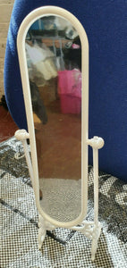 WHITE DOLL SIZED PLASTIC FULL LENGTH MIRRORS MADE FOR 12" DOLLS UK SELLER