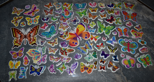 5x SHEETS KIDS PUFFY REUSABLE SCRAP BOOK STICKERS BEAUTIFUL BUTTERFLIES INSECTS