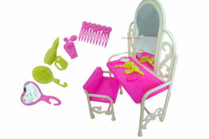 LOVELY 12" SINDY DOLL FURNITURE DRESSING TABLE, CHAIR & ACCESSORIES UK SELLER
