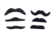 Load image into Gallery viewer, KIDS ADULTS FAKE JOKE FANCY DRESS PACK OF 6 BLACK ADHESIVE MOUSTACHES UKSELLER
