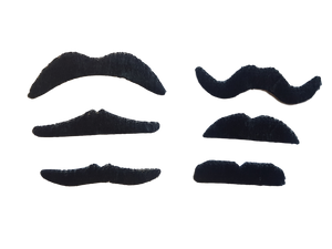 KIDS ADULTS FAKE JOKE FANCY DRESS PACK OF 6 BLACK ADHESIVE MOUSTACHES UKSELLER