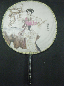 QUALITY CHINESE JAPANESE GEISHA FANCYDRESS COSTUME SILK WOOD DECORATIVE FAN 23cm