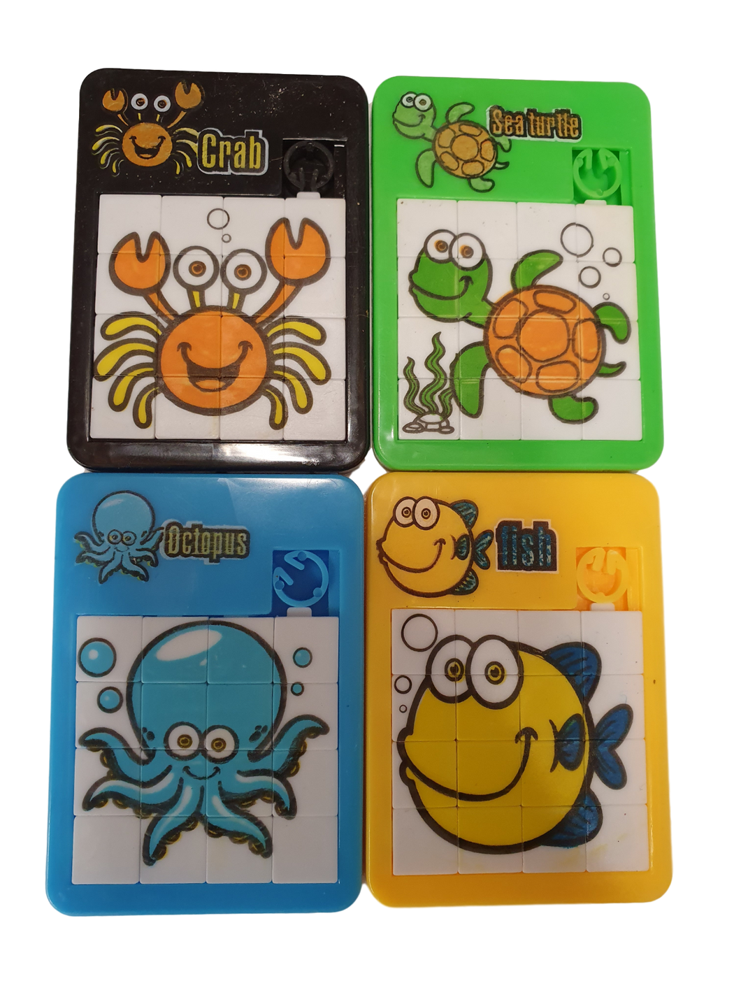 4x Mini Sliding Puzzle Magic Cube Pinata Party Bag Fillers Kids Toys Sea Life