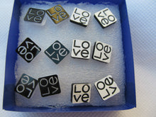 Load image into Gallery viewer, 6 PAIRS FASHION UNISEX BLACK WHITE MONOCHROME LOVE JEWELLERY EARRINGS UK SELLER
